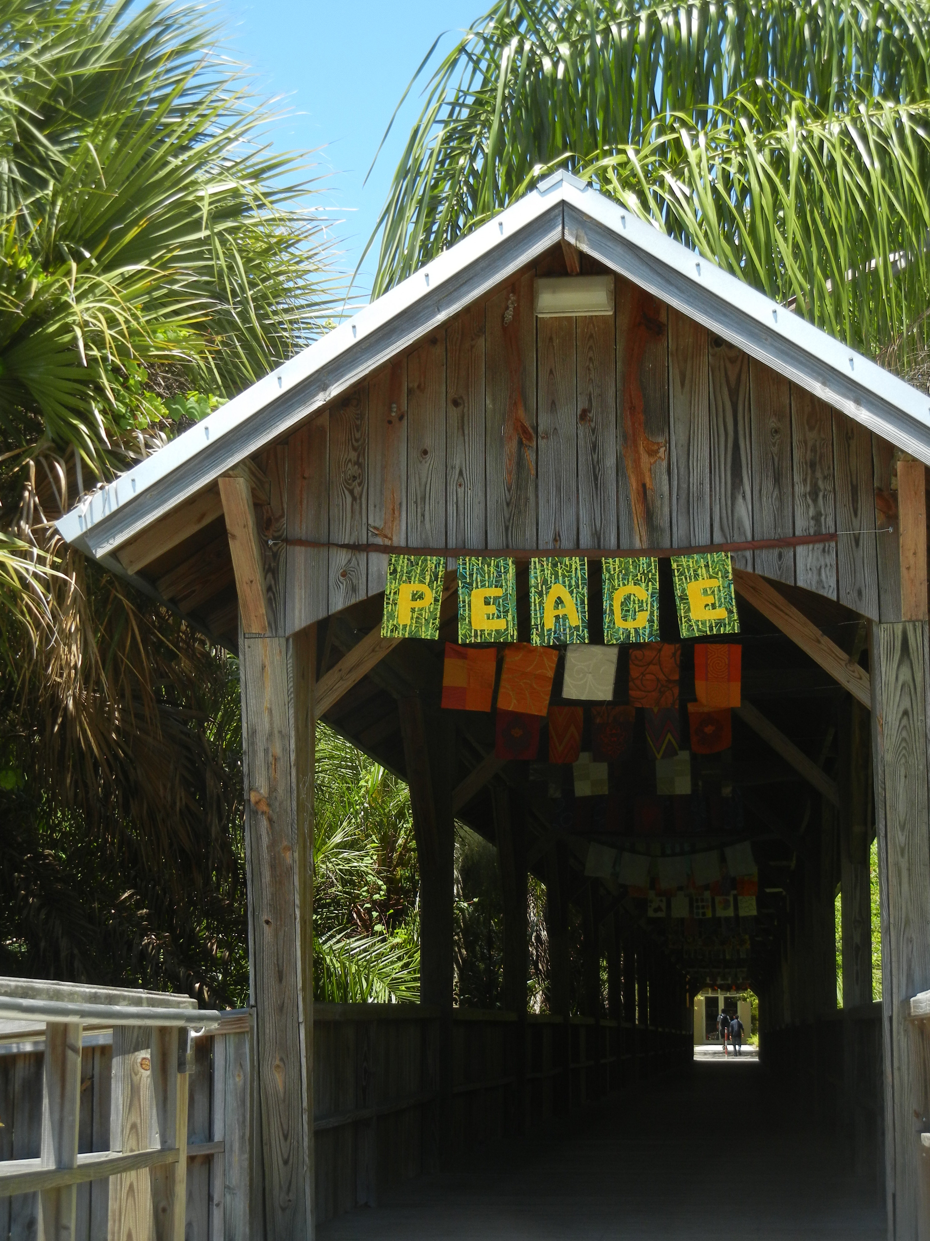 Art flags at Florida Tech.  AdventureQuilter.com