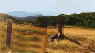 Image - mountain meadow with fence