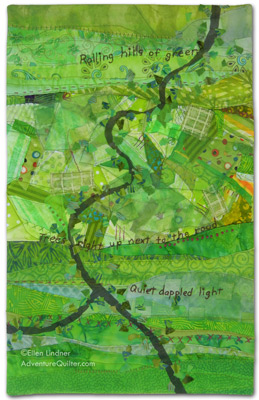 Quiet Dappled Light, an art quilt by Ellen Lindner, adventurequilter.com