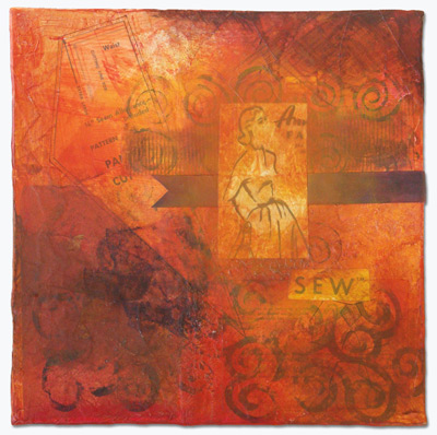 Image - orange pattern pieces collaged