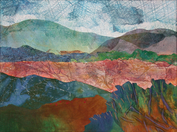 Image - Mountain scene, glued collage