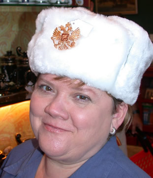 Image - Ellen wearing traditional Russian hat
