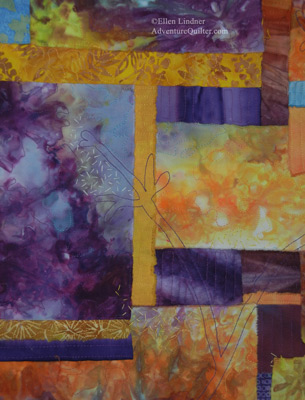 As I Watch in Wonder, art quilt detail, by Ellen Lindner.  AdventureQuilter.com