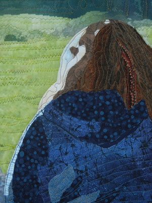 Carefree- detail, an art quilt by Ellen Lindner.  AdventureQuilter.com