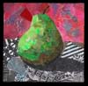 Gree Pear, a fabric collage by Ellen Lindner, AdventureQuilter.com