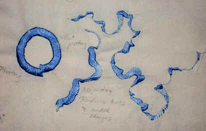 Image - Squiggly blue stitching