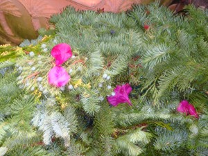 wreath w pink petals