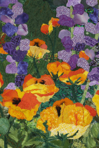 "A Gardener's Delight" art quilt, detail, by Barb Gardner, started in "Design Your Own Nature Quilt" class with Ellen Lindner.  LearnWithEllen.com