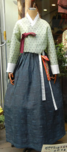 Traditional Korean garb, Insadong, Seoul, Korea