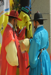 Changing of the guard Gyungbokgoong  Palace, Seoul, Korea