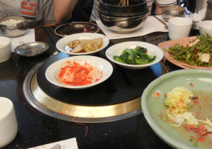 Bulgogi side dishes , traditional Korean dish