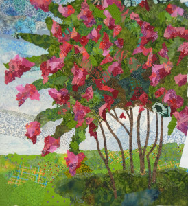 Crepe myrtle quilt in-progress, Ellen Lindner, AdventureQuilter.com