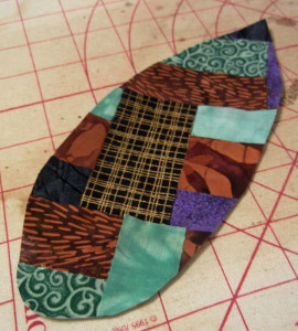 Managing small pieces of fabric with fusible web.  Ellen Lindner, AdventureQuilter.com/blog