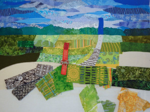 Ellen Lindner farm quilt in-progress.  AdventureQuilter.com