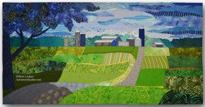Oak Green Farm, an art quilt by Ellen Lindner.  AdventureQuilter.com/blog