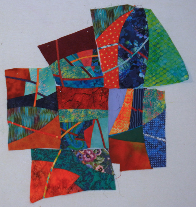 Improvisational piecing with Ellen Lindner. AdventureQuilter.com