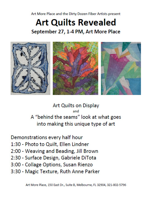 Art Quilts Revealed, a "behind the seams" exhibit.  AdventureQuilter.com