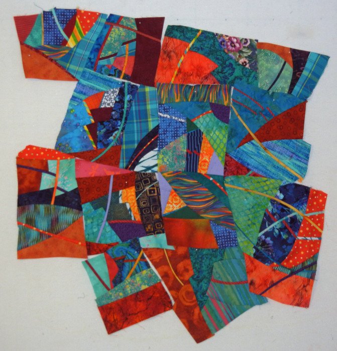 Improvisational piecing with Ellen Lindner. AdventureQuilter.com