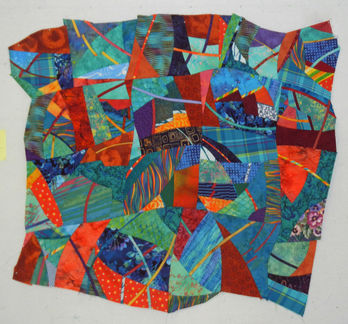 Improvisational piecing with Ellen Lindner. AdventureQuilter.com