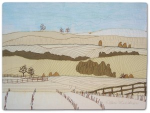 Winter Hills, an art quilt by Ellen Lindner. AdventureQuilter.com