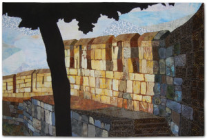 York Wall, an art quilt by Ellen Lindner. AdventureQuilter.com