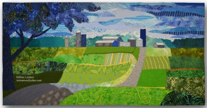 Oak Green Farm, an art quilt by Ellen Lindner. AdventureQuilter.com