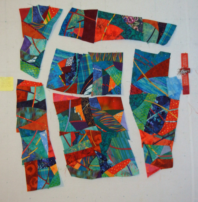 Improvisational piecing with Ellen Lindner. AdventuerQuilter.com