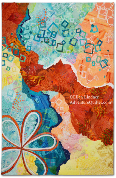 Second Thoughts, an art quilt by Ellen Lindner. AdventureQuilter.com/blog