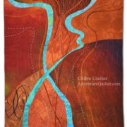 Deliberation, an art quilt by Ellen Lindner. AdventureQuilter.com