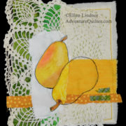 Pear Study #1, a small art quilt by Ellen Lindner. AdventureQuilter.com/