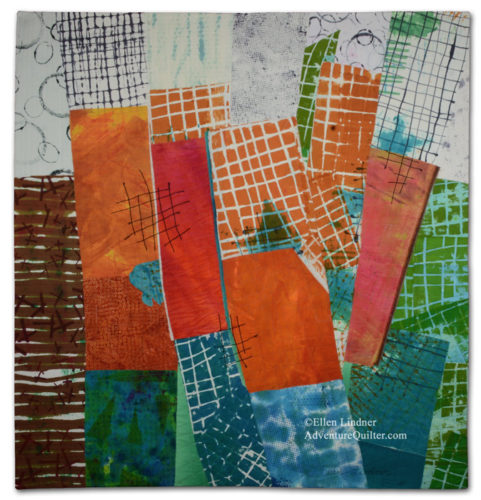 Rhythm of the City, an art quilt by Ellen Lindner. AdventureQuilter.com