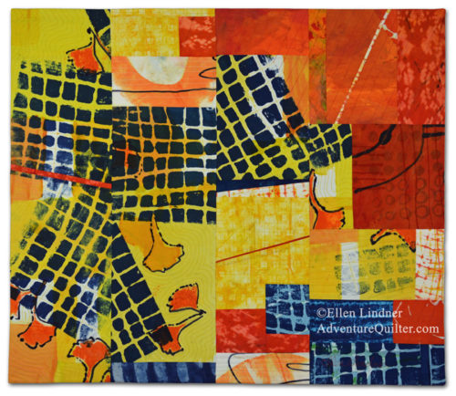 Easily Distracted, an art quilt by Ellen Lindner, AdventureQuilter.com