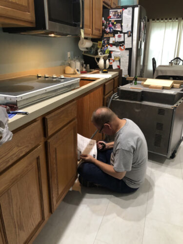 Kitchen remodel underway. Ellen Lindner, AdventureQuilter.com/blog