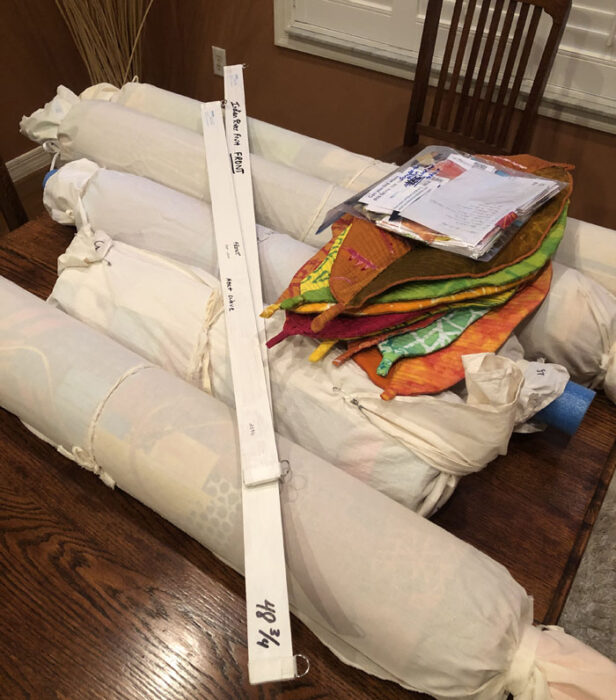 Prepping for a Solo Show: Bedford, VA. Ellen Lindner, AdventureQuilter.com/blog