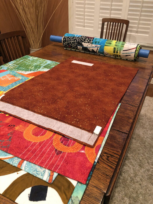 Prepping for a Solo Show: Bedford, VA. Ellen Lindner, AdventureQuilter.com/blog