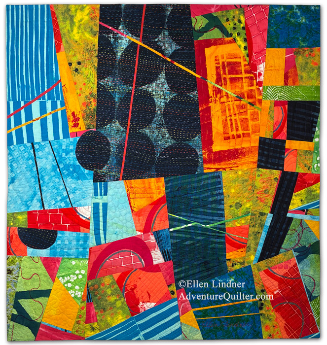 Magnetic Attraction, an art quilt by Ellen Lindner, AdventureQuilter.com