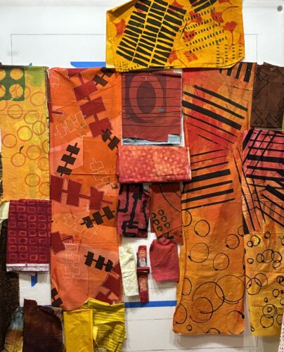 Orange and Green Detours. Ellen Lindner, AdventureQuilter.com/blog