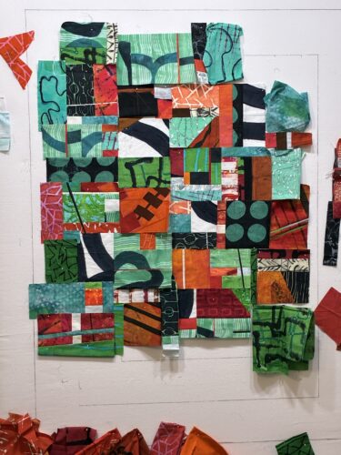 Orange and Green Detours. Ellen Lindner, AdventureQuilter.com/blog