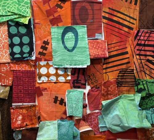 Orange and Green Detours. Ellen Lindner, AdventureQuilter.com/blog
