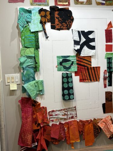 Orange and Green Detours. Ellen Lindner, AdventureQuilter.com/blog