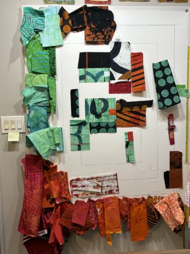 Orange and Green Detours. Ellen Lindner, AdventureQuilter.com/blog