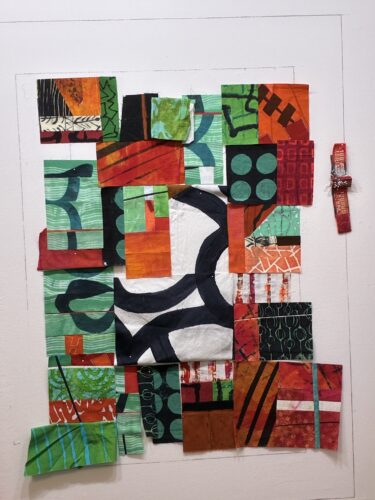 Orange and Green Detours. Ellen Lindner, AdventureQuilter.com/blog