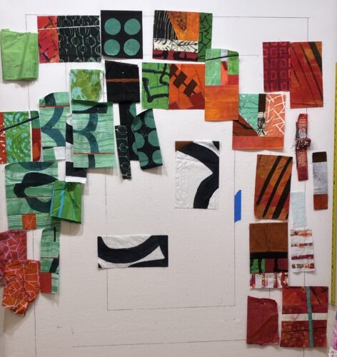 Orange and Green Detours. Ellen Lindner, AdventureQuilter.com/blog