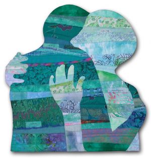Reconciliation, a part of Ellen Lindner's Body Language art quilt series. AdventureQuilter.com
