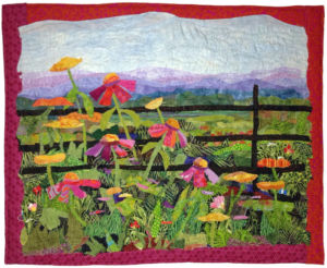 Georgie's Garden, by Susan Cornell Design Your Own Nature Quilt, Student work. Ellen Lindner, AdventureQuilter.com