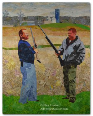 Shootin' the Breeze, an art quilt by Ellen Lindner. AdventureQuilter.com