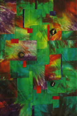 Dij Pacarro's results from Ellen Lindner's Instant Art Quilt class. AdventureQuilter.com