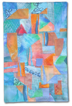 Lively Conversation, a sample for Ellen Lindner's Instant Art Quilt class. AdventureQuilter.com