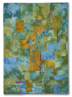 Reeds and Rushes, a sample for Ellen Lindner's Instant Art Quilt class. AdventureQuilter.com