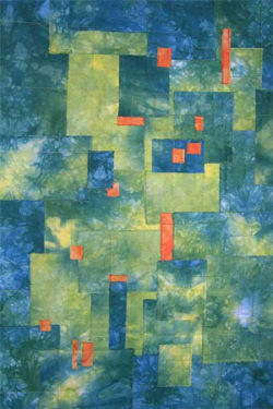Vivan Milholen's results from Ellen Lindner's Instant Art Quilt class. AdventureQuilter.com